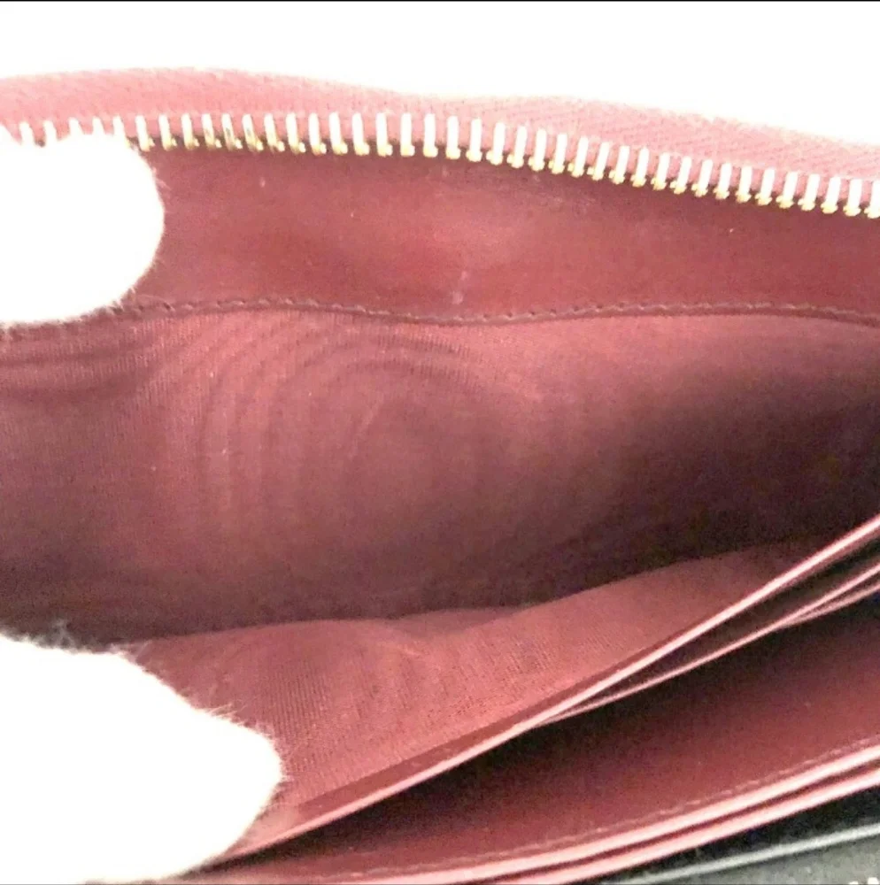 PRADA Red Saffiano Leather Zip Around Wallet - Picture 7 of 8